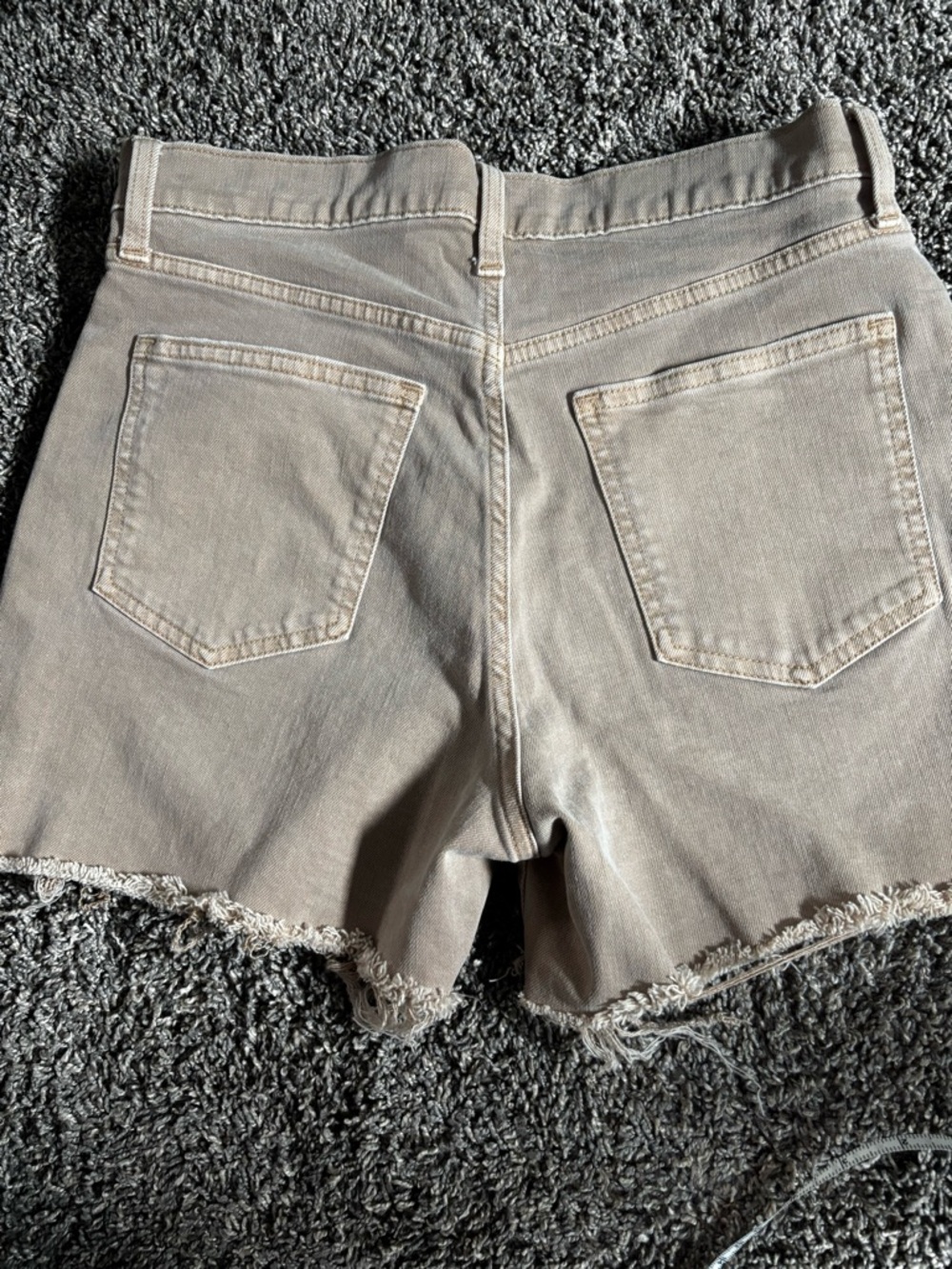 GAP Beige Raw Hem Denim Shorts